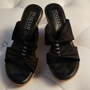 Italian Shoemaker size 9 black wedge sandals